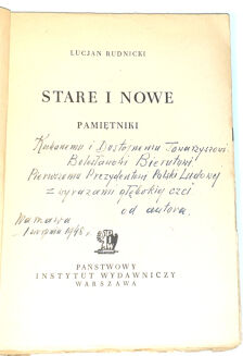 RUDNICKI- STARE I NOWE dedykacja autora dla Bolesława Bieruta - 2