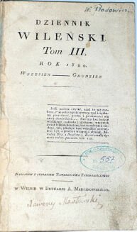 DZIENNIK WILEŃSKI 1820r. - 2