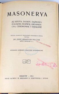 PELCZAR- MASONERYA. Kraków 1914 - 2