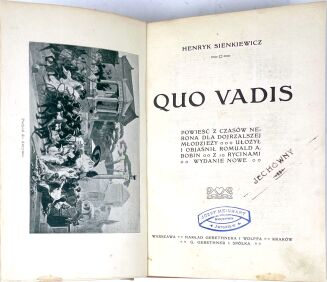 SIENKIEWICZ- QUO VADIS Z rycinami, secesyjna oprawa wydawnicza - 3