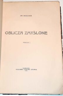 BRZECHWA - OBLICZA ZMYŚLONE 1926r. Debiut książkowy Poety. - 2