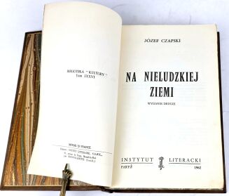 CZAPSKI - NA NIELUDZKIEJ ZIEMI  Paryż 1962, dedykacja opatrzona autografem Autora! - 5