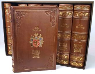 ROWLING- HARRY POTTER 7 book boxed, complete set, leather rebound - 3