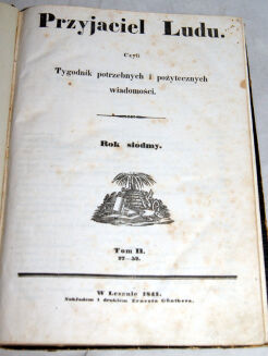 PRZYJACIEL LUDU czyli Tygodnik potrzebnych i pożytecznych wiadomości Rocznik VII 1841r. litografie - 13