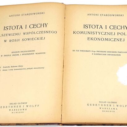 STARODWORSKI- ISTOTA I CECHY KOMUNISTYCZNEJ POLITYKI EKONOMICZNEJ wyd. 1927