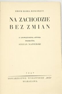 REMARQUE - NA ZACHODZIE BEZ ZMIAN wyd.1,1930, egzemplarz specjalny - 4