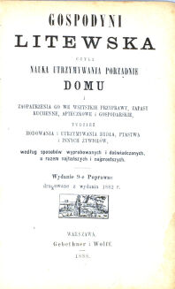 ZAWADZKA - GOSPODYNI LITEWSKA wyd. 1888 - 2