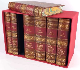 ROWLING- HARRY POTTER 7 book boxed, complete set, leather rebound - 2