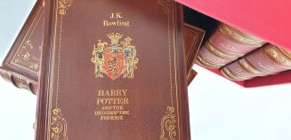 ROWLING- HARRY POTTER 7 book boxed, complete set, leather rebound - 5