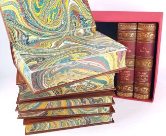 ROWLING- HARRY POTTER 7 book boxed, complete set, leather rebound - 6