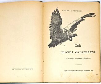[TAKO RZECZE ZARATUSTRA] NIETZSCHE - TAK MÓWIŁ ZARATUSTRA. KSIĄŻKA DLA WSZYSTKICH I DLA NIKOGO wydanie pierwsze 1901, egzemplarz opatrzony autografem Tłumacza - 3