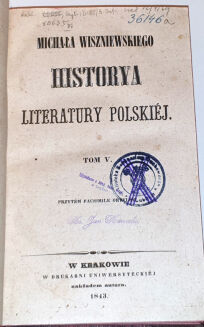 WISZNIEWSKI -  HISTORYA LITERATURY POLSKIEJ t. 1-10 w 9 wol. [komplet] - 9