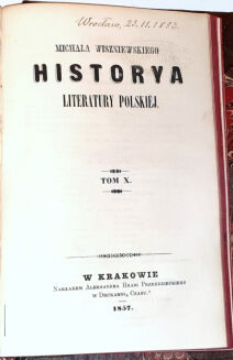 WISZNIEWSKI -  HISTORYA LITERATURY POLSKIEJ t. 1-10 w 9 wol. [komplet] - 15