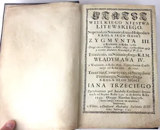 [STATUT LITEWSKI] STATUT WIELKIEGO XIĘSTWA LITEWSKIEGO Wilno 1693 - 6