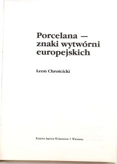 CHROŚCICKI- PORCELANA ZNAKI WYTWÓRNI EUROPEJSKICH - 2