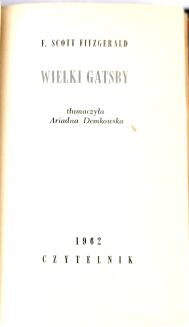 FITZGERALD - WIELKI GATSBY wyd.1 - 3