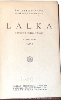 PRUS- LALKA T. 1-3 [komplet], wyd.1 Warszawa 1890 - 4