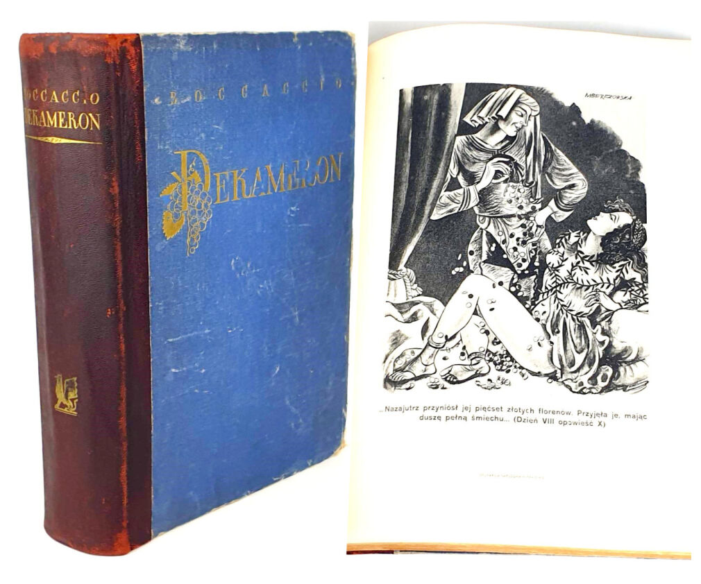 BOCCACCIO- DEKAMERON  wyd. 1930r. ilustracje MAJI BEREZOWSKIEJ, półskórek wydawniczy