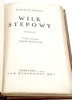 HESSE- WILK STEPOWY I wyd. 1929r. OPRAWA - 4