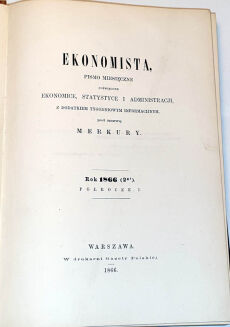 EKONOMISTA R.2, Z.1-12 wyd. 1866 - 2