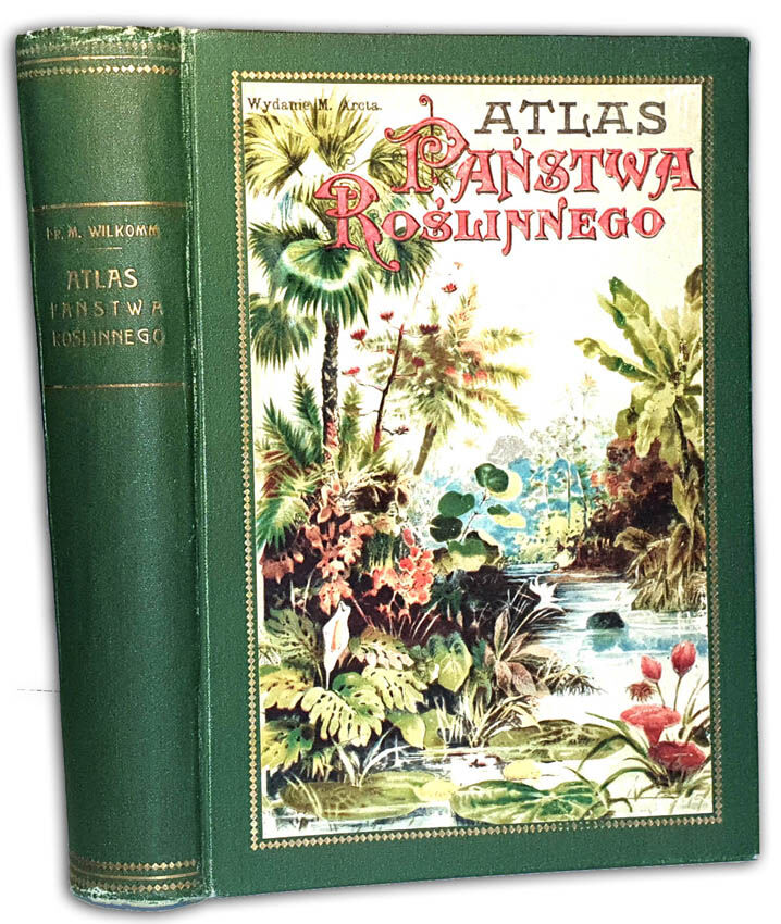 WILKOMM - ATLAS PAŃSTWA ROŚLINNEGO 1911r. kolorowe tablice, drzeworyty