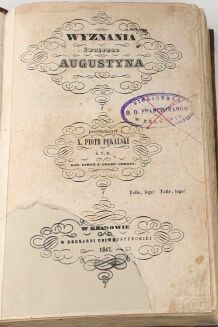WYZNANIA ŚWIĘTEGO AUGUSTYNA tłum. Pękalski 1847 - 4