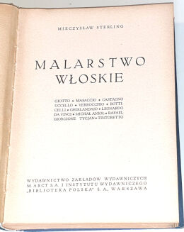 STERLING- MALARSTWO WŁOSKIE. OPRAWA WYDAWNICZA - 2
