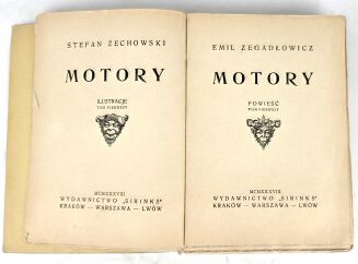 ZEGADŁOWICZ- MOTORY T.1-2 [komplet w 2 wol.] 1938. Książki ilustrowane śmiałymi grafikami Stefana Żechowskiego - 6