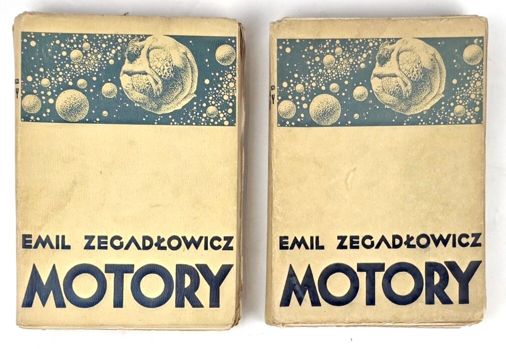 ZEGADŁOWICZ- MOTORY T.1-2 [komplet w 2 wol.] 1938. Książki ilustrowane śmiałymi grafikami Stefana Żechowskiego