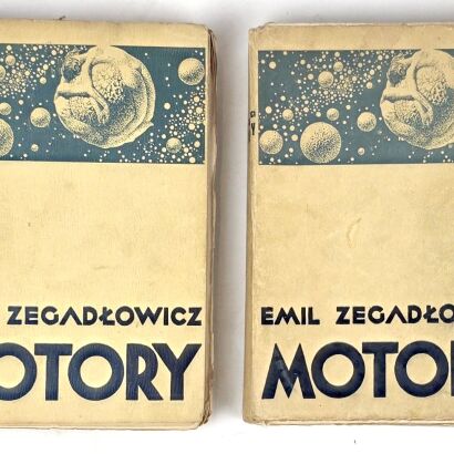 ZEGADŁOWICZ- MOTORY T.1-2 [komplet w 2 wol.] 1938. Książki ilustrowane śmiałymi grafikami Stefana Żechowskiego