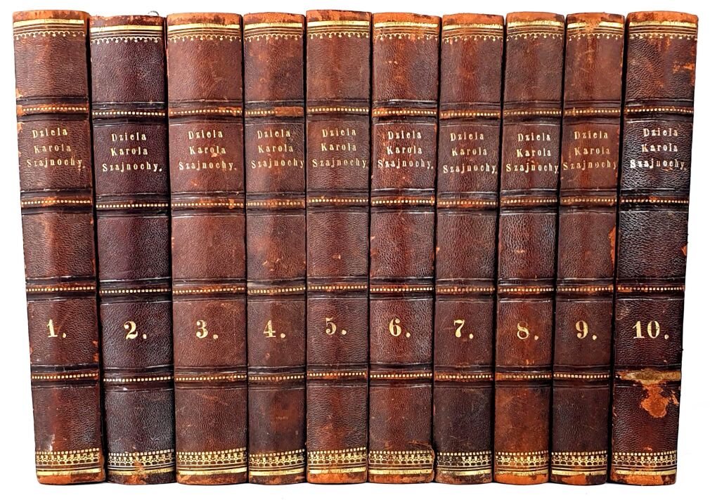 SZAJNOCHA - SZKICE HISTORYCZNE Tom I-X [komplet] 1876r. OPRAWA