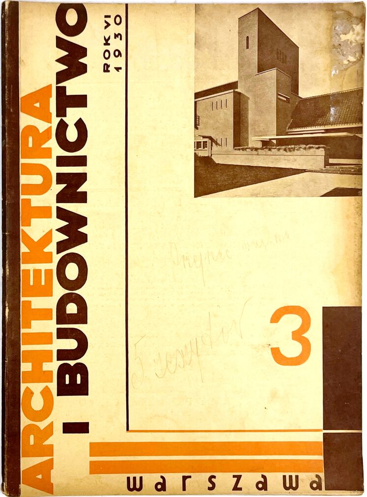 CZASOPISMO ARCHITEKTURA I BUDOWNICTWO Nr.3 1930r. . Okładka Z. Pugeta
