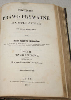 CZEMERYŃSKI - PRAWO PRYWATNE Tom I-II [komplet]  1861r. - 6