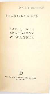 LEM- PAMIĘTNIK ZNALEZIONY W WANNIE /MEMORIS FOUND IN A BATHTUB, 1st ed., 1961 - 3
