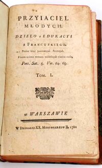 GRIVEL, KOSSAKOWSKI - PRZYIACIEL MŁODYCH. DZIEŁO O EDUKACJI Z FRANCUSKIEGO t.1, piękny półskórek z księgozbioru Feliksa Wężyka w Mroczeniu - 6