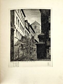 CIEŚLEWSKI, OPPMAN - PIEŚŃ O RYNKU I ZAUŁKACH. Nowy cykl o Starem Mieście. Osiemnaście akwafort Tadeusza Cieślewskiego syna.Warszawa 1931 - 10