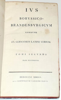 PRAWO PRUSKIE - IUS BORUSSICO-BRANDENBURGICUM t.1 cz.1-2 [w 3 wol.] wyd.1799-1801 - 5