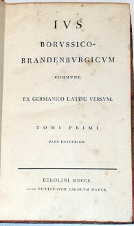 PRAWO PRUSKIE - IUS BORUSSICO-BRANDENBURGICUM t.1 cz.1-2 [w 3 wol.] wyd.1799-1801 - 6