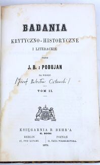OSTROWSKI - BADANIA KRYTYCZNO-HISTORYCZNE I LITERACKIE 1870  t.2-5 - 3