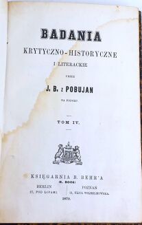 OSTROWSKI - BADANIA KRYTYCZNO-HISTORYCZNE I LITERACKIE 1870  t.2-5 - 6