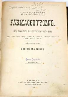 WIADOMOŚCI FARMACEUTYCZNE. R. XVI, 1899 - 2