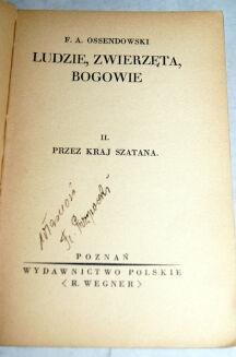 OSSENDOWSKI- LUDZIE, ZWIERZĘTA, BOGOWIE komplet. - 3
