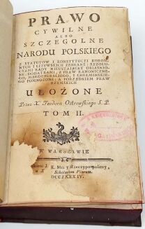 OSTROWSKI- PRAWO CYWILNE NARODU POLSKIEGO t.1-2 [koplet w 2 wol.] wyd. 1784 - 3
