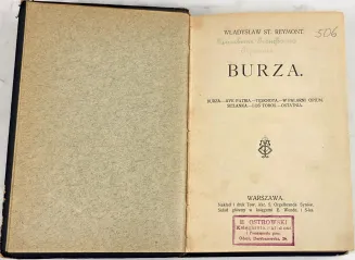 REYMONT Władysław Stanisław - BURZA. NOWELE. Wyd.1 - 3