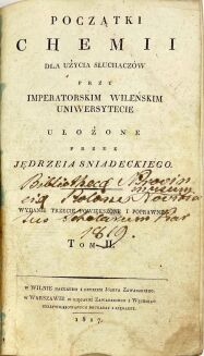 ŚNIADECKI- POCZĄTKI CHEMII t.2 wyd. 1817 - 2