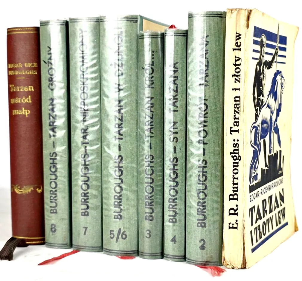 BURROUGHS -  TARZAN. Zestaw pierwszych polskich wydań, 9 tomów