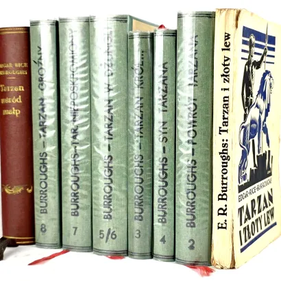 BURROUGHS -  TARZAN. Zestaw pierwszych polskich wydań, 9 tomów