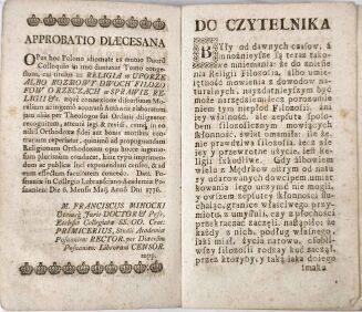 LANKIEWICZ- RELIGIA W UPORZE ALBO ROZMOWY DWOCH FILOZOFOW. RZETELNICKIEGO Y OMYLNICKIEGO. t.1, 1776 - 6