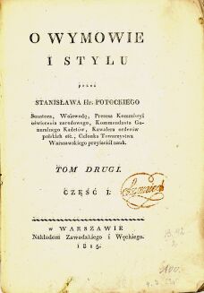 POTOCKI- O WYMOWIE I STYLU  [komplet w 4 wol.] 1815 - 5