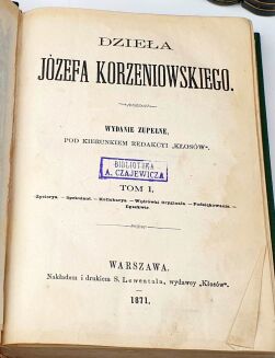 KORZENIOWSKI- DZIEŁA wyd. 1871 t.1-12 [komplet w 12wol.] - 4